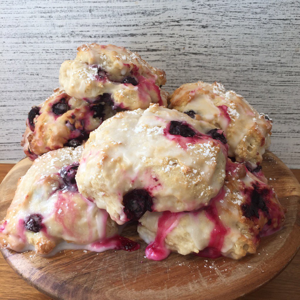 Lemon blueberry drops one heaven! Pop in for a coffee and drops one #yum! #raynespark #afternoontea #afternoon