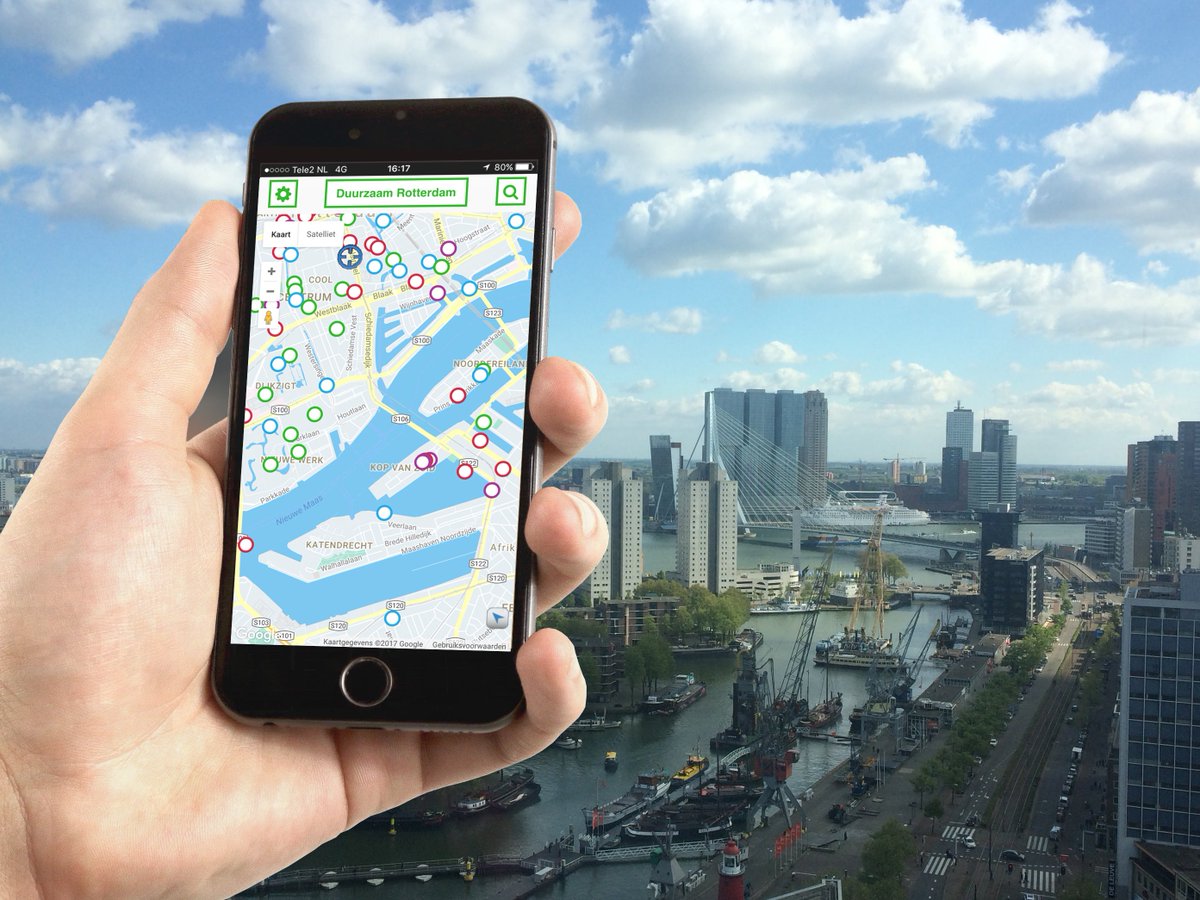 De Duurzaam Rotterdam-app is vernieuwd! Download de app en vind je weg naar alle duurzame initiatieven van Rotterdam bit.ly/2tGmOwo