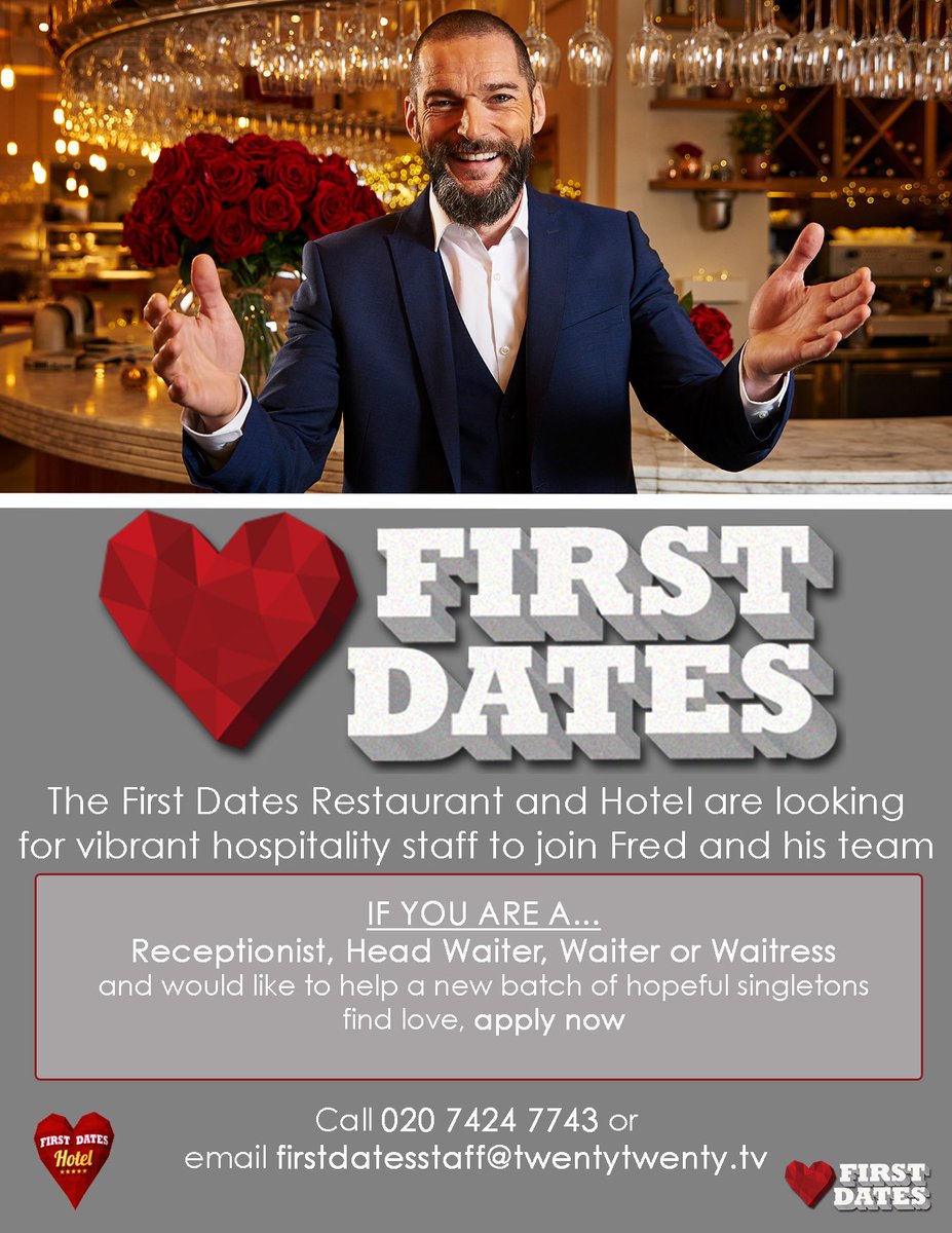 Waiters and waitresses of Britain! Send us an email at firstdatescasting@twentytwenty.tv for your chance to join our brilliant team!