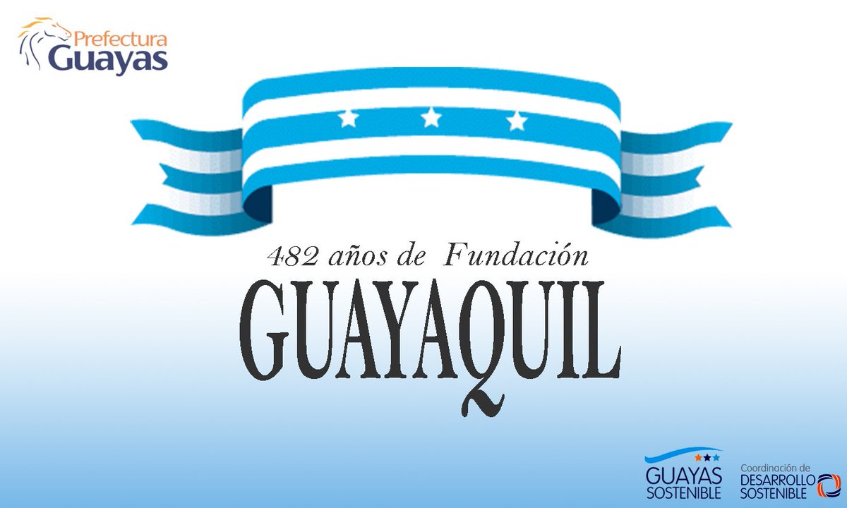 GuayaSostenible's tweet photo. Nuestra ciudad está de fiesta hoy cumplimos 482 años de Fundación. Felicidades a la tierra de gente alegre y emprendedora
¡Viva Guayaquil! 🎉 https://t.co/RuNk7ksSl0