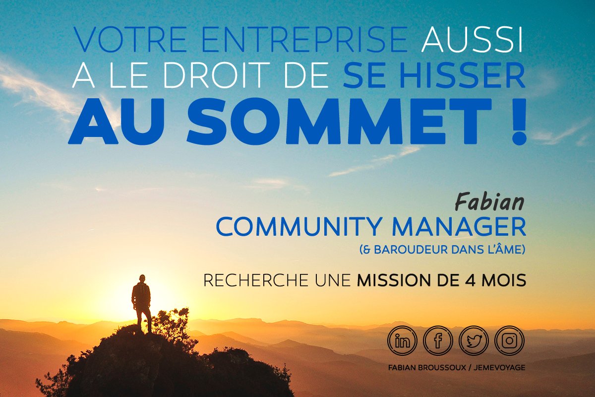 Un petit RT grandement apprécié pour faire partager mon expérience blogging et com' voyage à votre réseau pro 😀

➡️ linkedin.com/in/fabian-brou…