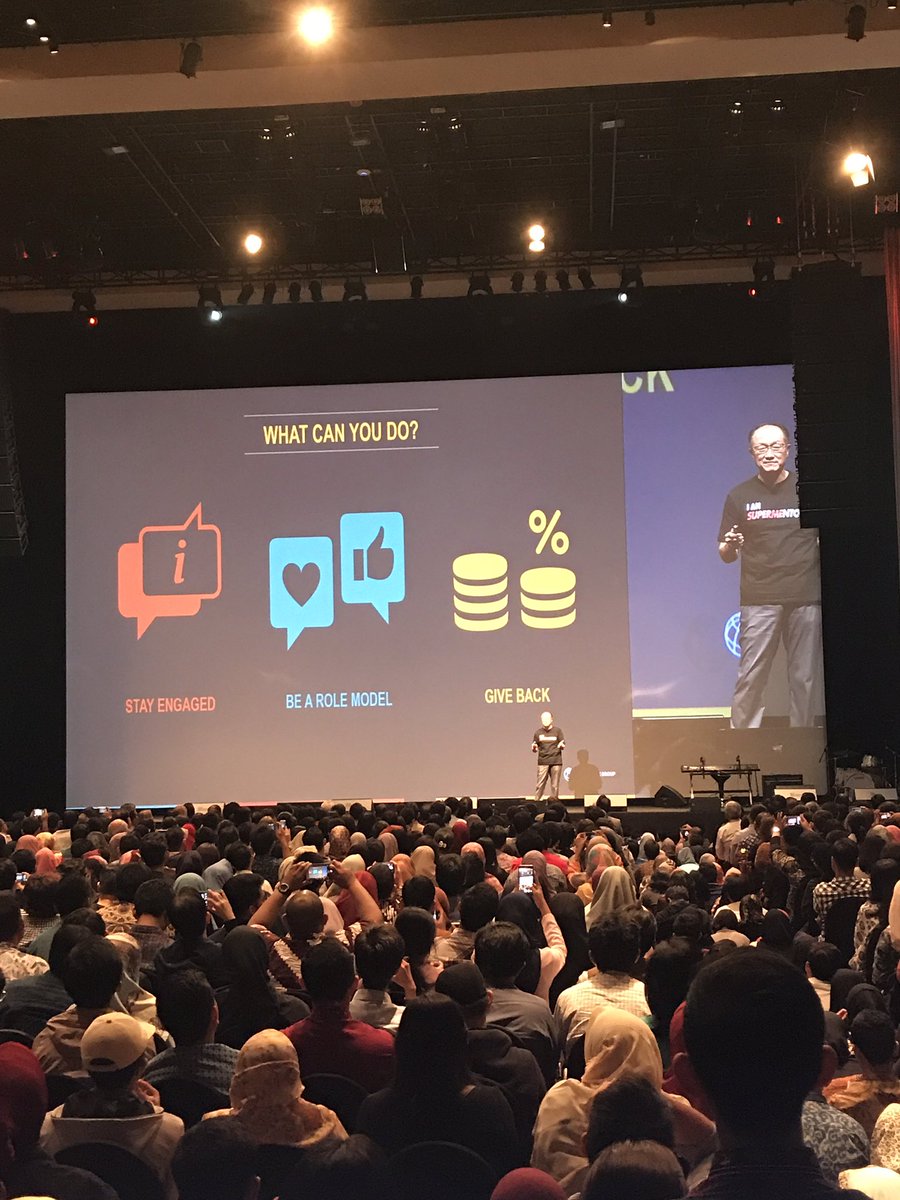 Ada yg bs jelaskan kembali paparan 3 hal yg bisa kita upayakan u/ menyelesaikan problem dr Presiden Jim Kim ini? 🤓 <a href="/BankDunia/">World Bank Indonesia</a> #supermentor20