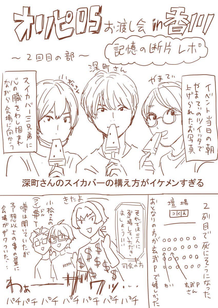 オリピ香川お渡し会レポ漫画みたいなもの!記憶が断片的なので間違ってたらすみません! 