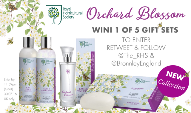 The_RHS's tweet photo. Last chance! Win 1 of 5 Bronnley RHS Orchard Blossom gift sets - just retweet and follow both us &amp; @BronnleyEngland by midnight to enter! https://t.co/5mXu8q158E