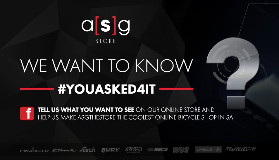 asgrsa's tweet photo. Help us make ASG The Store the coolest online bicycle shop in SA.#youasked4it #asgthestore https://t.co/LGumhDXz3P