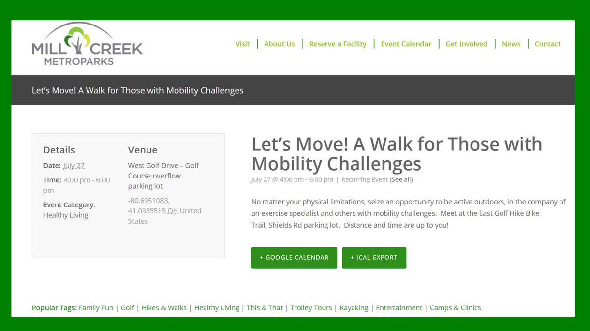 nm_mullins's tweet photo. @MillCreekMetro ATTENTION people with #mobility challenges & Mill Creek Park fans: CHOOSE to MOVE this Thursday. #Move2Live #GetOutside https://t.co/flrxaMc0om