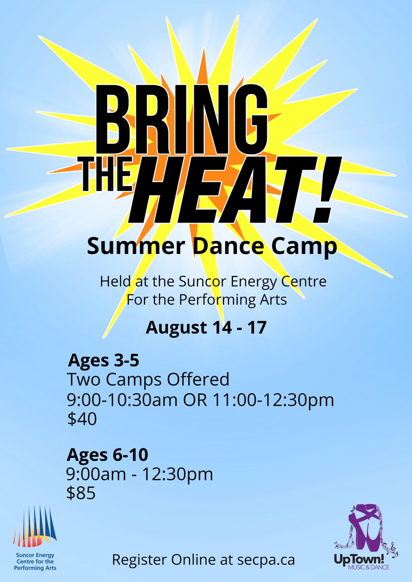 Online registrations open today at 12:00 noon at secpa.ca! <a href="/SECPA_YMM/">SECPA</a> <a href="/FMCSD/">FMCSD</a> <a href="/FMPSD/">Fort McMurray Public School Division</a> @staidansfm <a href="/ArtsCouncilWB/">Arts Council Wood Buffalo</a> #ymm #dance #SummerCamp2017