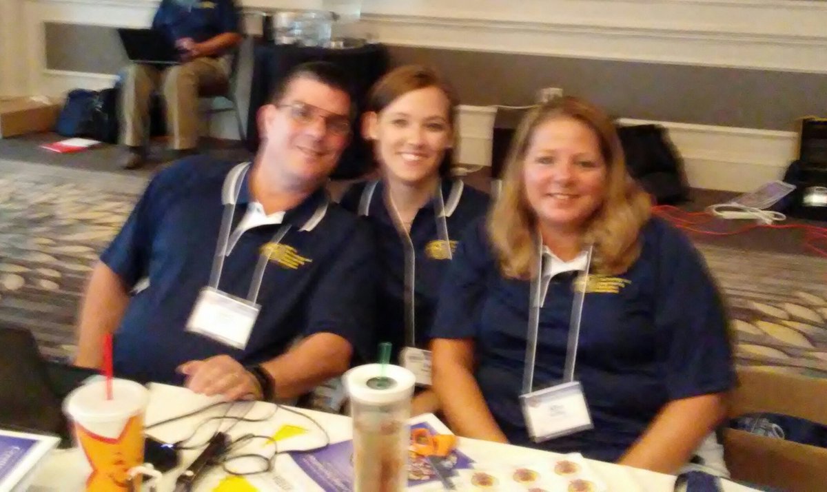 CCPSCTE's tweet photo. #CCPSCTE Teachers man the #VTEEA17. Registration table. #CTEWorks https://t.co/CcXniRqSXP