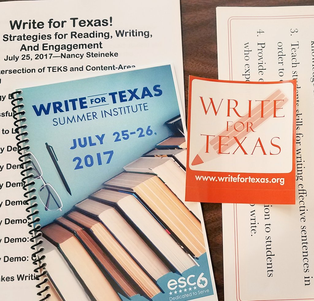 Reyclassroom's tweet photo. Jumping into my last writing training before we head back for in-service in August! Excited to be here @escregion6 #literacy #writefortexas https://t.co/w6rzJXWNqY