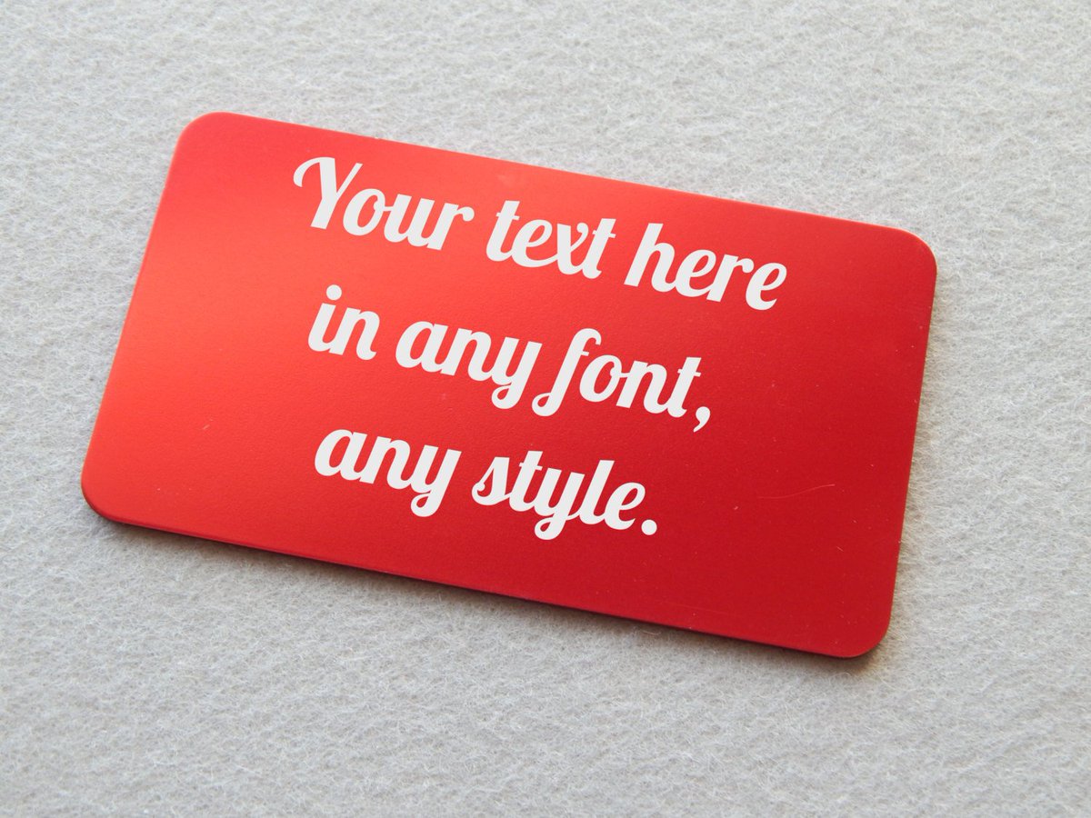 SPCustomAlum's tweet photo. Personalized Engraved Aluminum Wallet Card - Message Card - Custom Metaโฆ https://t.co/0i9fi02153 #Etsy #WalletInsert https://t.co/iPvkSsDD1s
