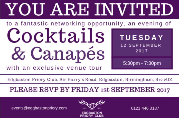 Shakeela2017's tweet photo. ***NEWSFLASH*** The first @EdgbastonPriory conference and events showcase! @AHintOfLimeVP #allthingsevents #joinusforacocktail https://t.co/bjuOoES1mt