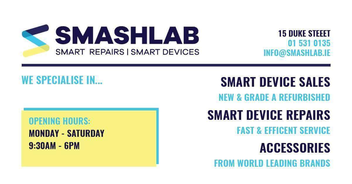 SmashLabIreland's tweet photo. #DublinCity Centre location and #specialists in #SmartDevice Sales &amp; Repairs! https://t.co/vsUKpIvQlA