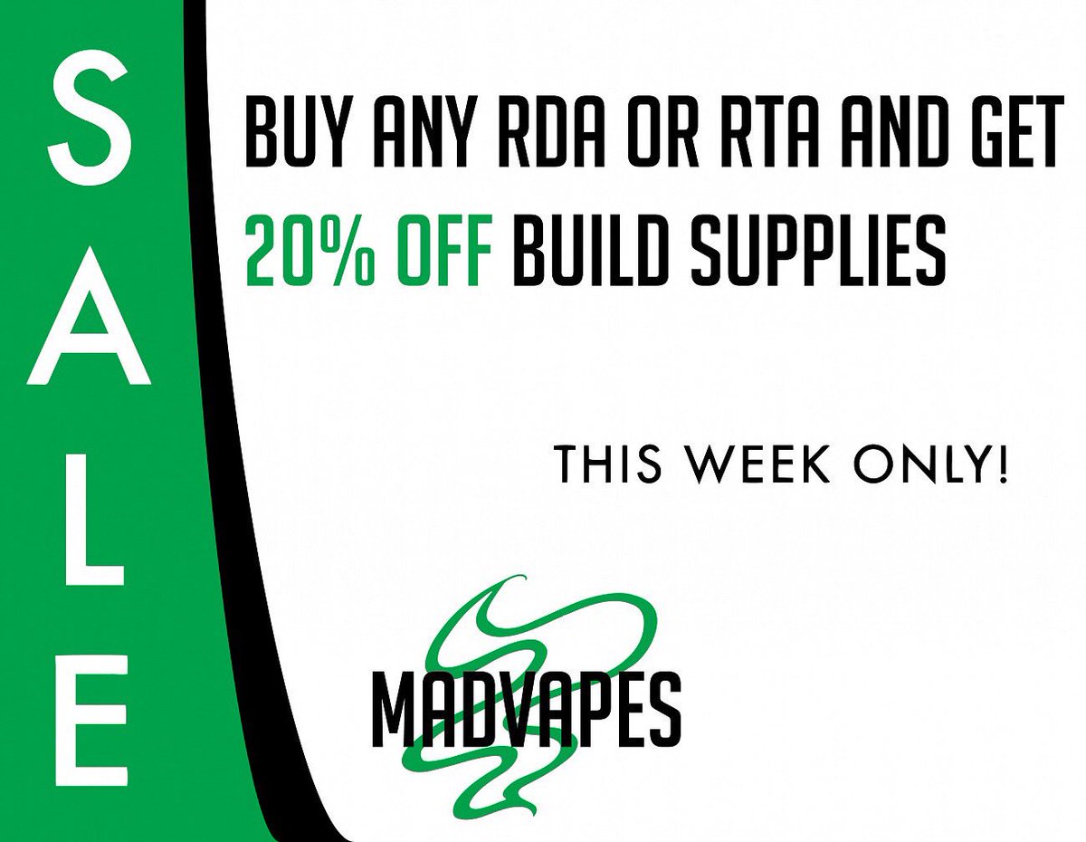 FMadvapes's tweet photo. This weeks sales for 7/24-7/30! You can't miss these deals! #vape #vapes #vapeallday #vapehard  #vapesales #vapeshop #madvapes https://t.co/5hkDMt5WUn