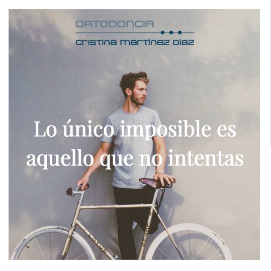 CmdOrtodoncia's tweet photo. Sólo será imposible aquello que no intentes #inspiración #clínicadental #Ortodoncia #Madrid https://t.co/36EYbu4mw0