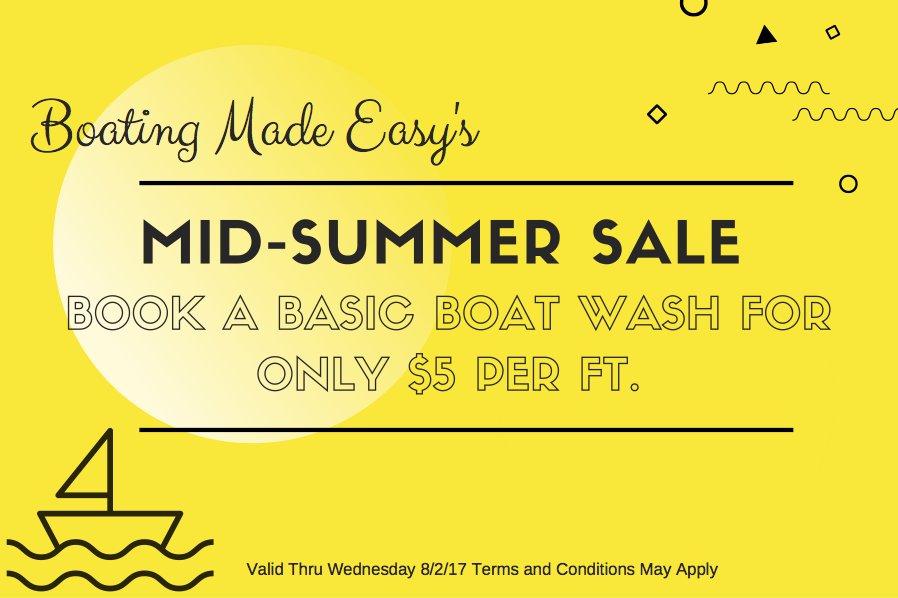 #Midsummersale One week only! Let us take care of the dirty work so you can spend more time doing what you love, #BOATING!