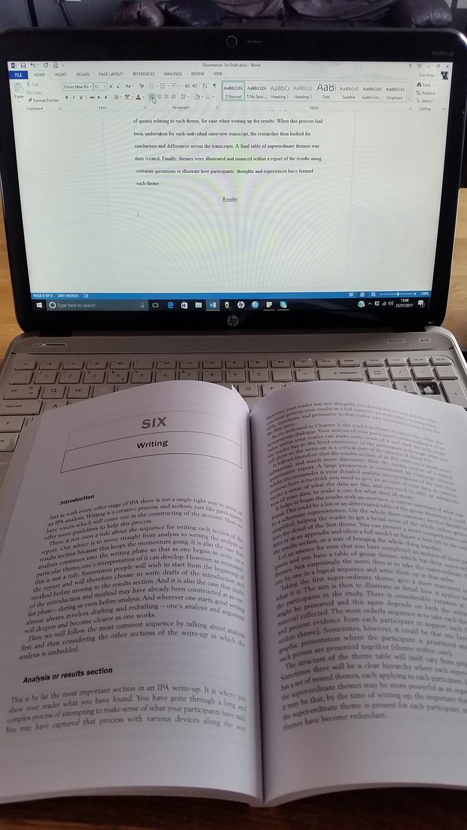 EPSportsPsych's tweet photo. Finally ready to start writing my results section after what feels like years of #IPA 😂 #MSc #research #sportpsychology #performanceblocks https://t.co/dNkTunX3xs