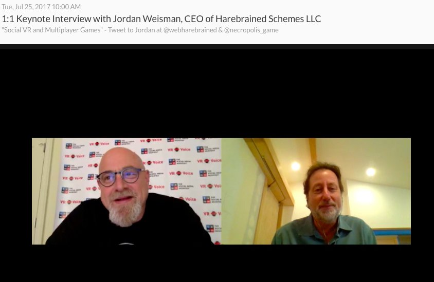 TheVRVoice's tweet photo. We're live w/ keynote Jordan Weisman, Founder of @WeBeHarebrained w/ @CharlieFink https://t.co/sA5IdE43gJ #vr #ar https://t.co/woLYHmYGXA https://t.co/mkFH5AqZy0