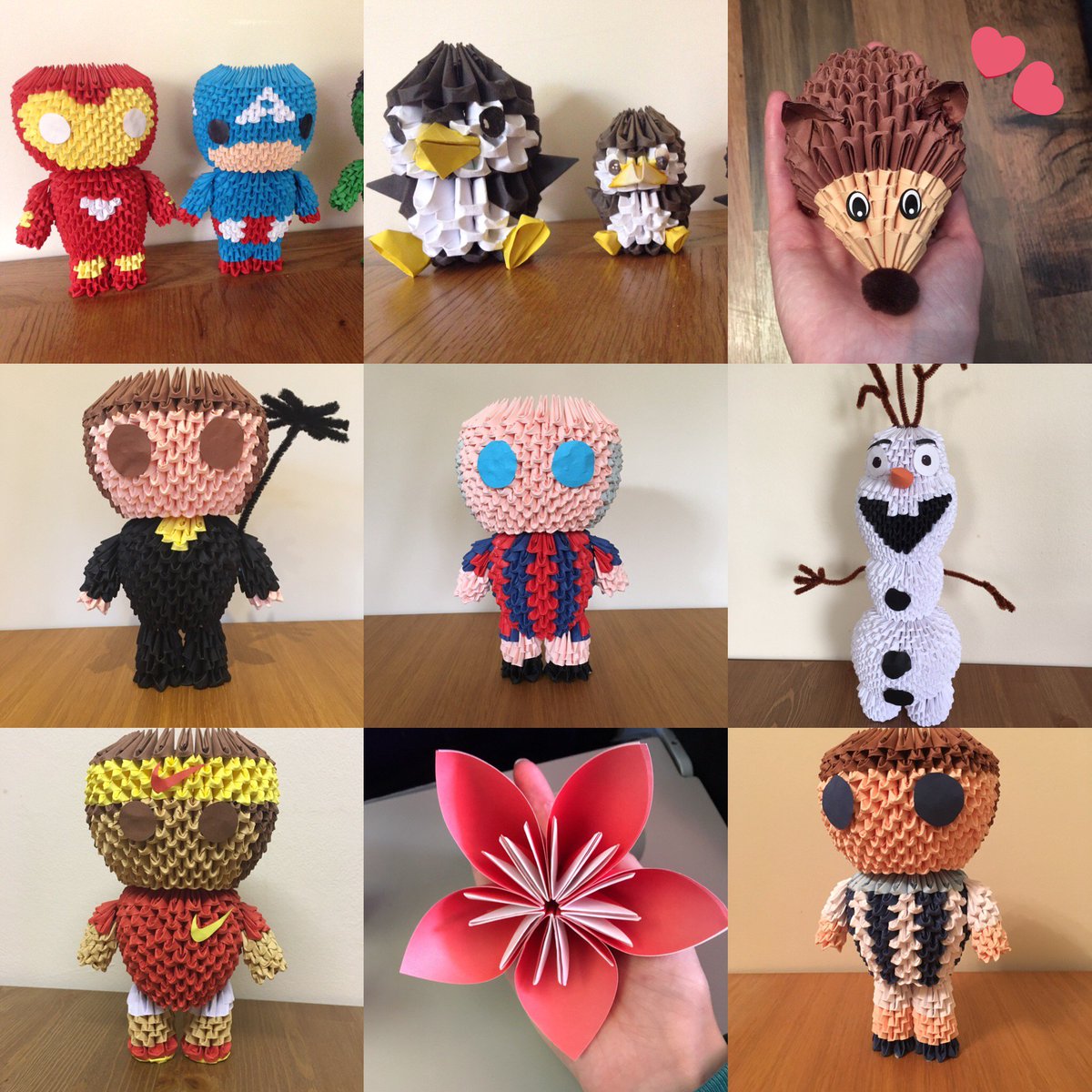 OrigamibyJamie's tweet photo. Some of my 3D Origami Creations #origamilife #creations #origamibyjamie #products #3Dorigami #figures #paperfolding https://t.co/xKHuaQ2iDM