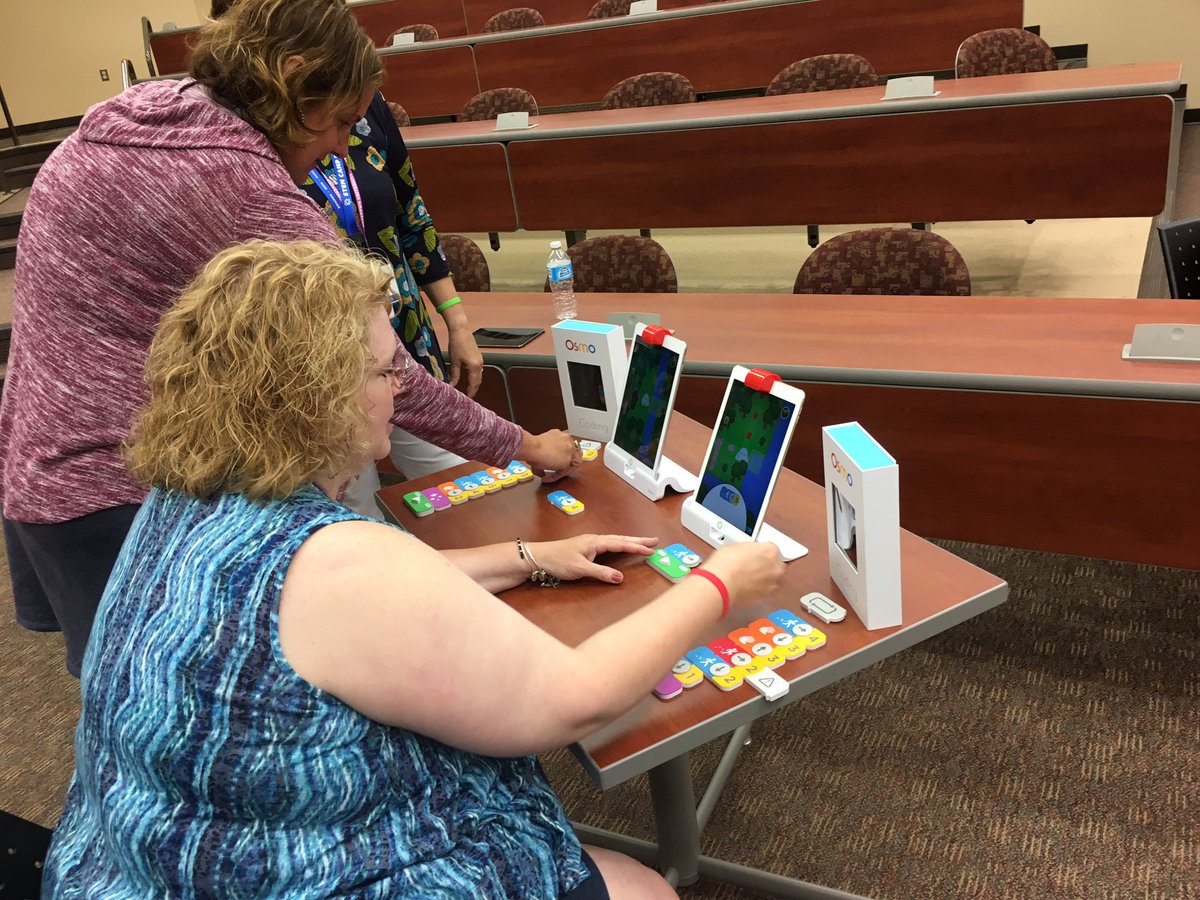 dylanpetersedu's tweet image. They are loving @PlayOsmo #CodingAwbie while at @STEMCampEdu