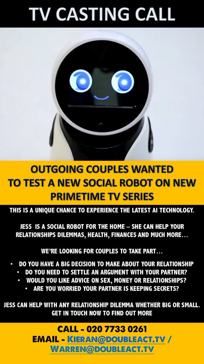 DK_Models's tweet image. Want to star in a new TV series? For more information see the poster below! #jesstherobot 🤖