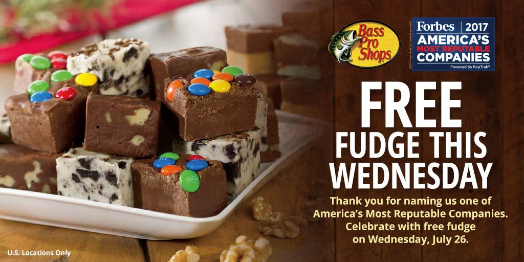 BassProShops's tweet photo. Tomorrow is the day we give out 19 tons of fudge nationwide. This is a not a dream. This is real life. https://t.co/fnwE8RqKkZ https://t.co/Pe1EJO2zcr