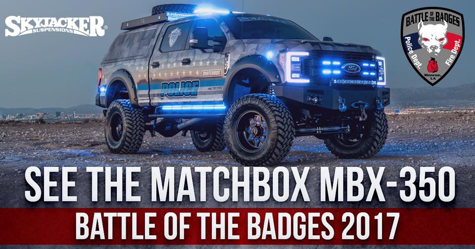 Skyjacker's tweet photo. Come out and see the MBX350 on Aug. 12th in the Fant-Ewing Coliseum for Battle of the Badges!!! #skyjacker #mbx350 #ford #fordsema #Police https://t.co/JrOxswSEwT