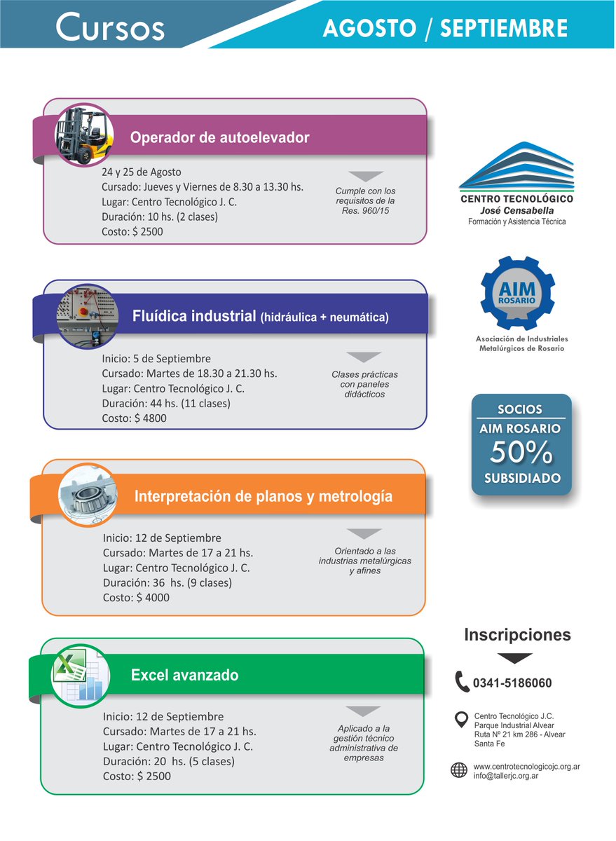 Mirá los cursos que se vienen.... Inscribíte al 0341-5186060