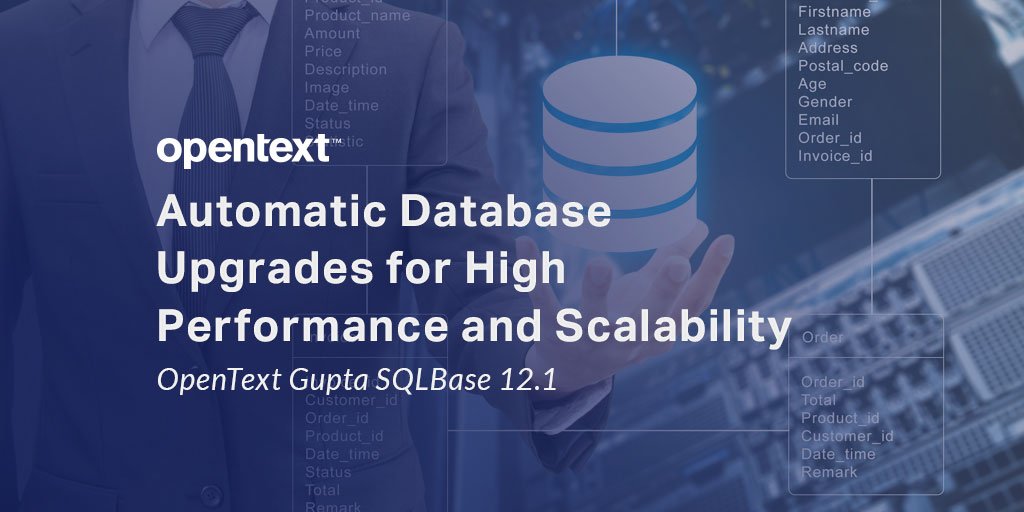 OpenText's tweet image. #SQLBase 12.1 lets you automatically upgrade large existing database deployments without manual intervention. share.opentext.com/9TK2
