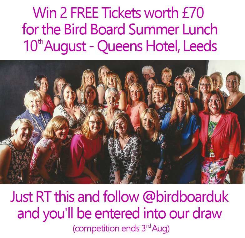FrancesDayCoach's tweet photo. Follow our account and RT this message and you could #win two #FREE tickets to the Bird Board Summer Lunch worth £70! #competition https://t.co/tQ3oB1v9e5
