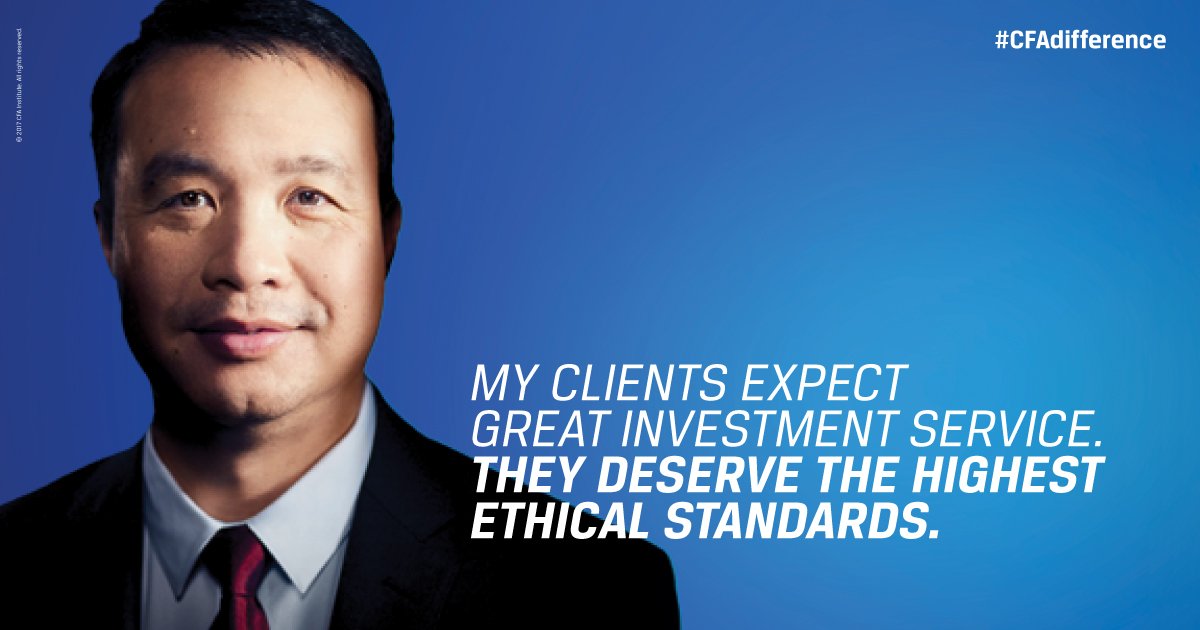 The CFA designation represents a proven understanding of investment management &amp; commitment to ethics #CFAdifference bit.ly/2ofF5JB