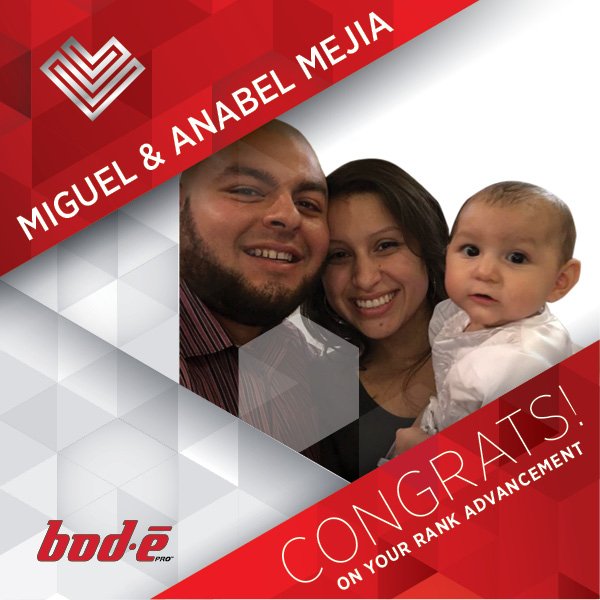 therealbodepro1's tweet photo. Congratulations Miguel & Anabel Mejia on your rank advancement! #bodepro #bodehappy #bodestrong #InfluencerMarketing #success https://t.co/85RNzneaJI