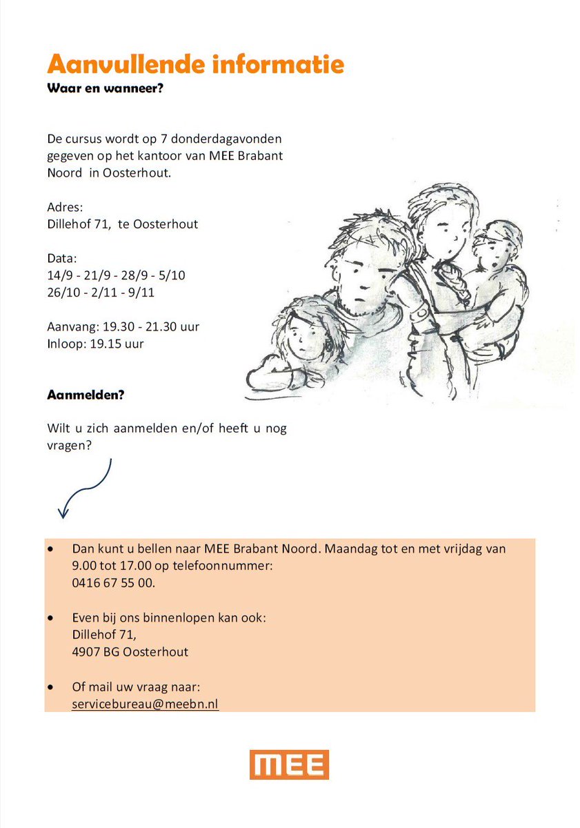 MEEPlusBN's tweet photo. In september starten we weer met de Oudercursus #autisme!
Aanmelden kan 
https://t.co/CVQpL3oLfo https://t.co/rKzdzM5YlT