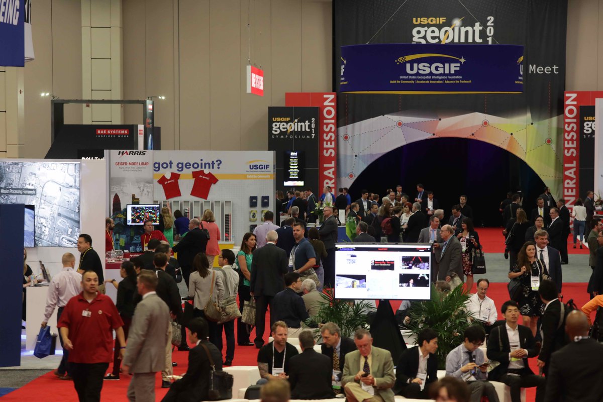 GEOINTsymposium's tweet photo. Missed the #GEOINT2017 exhibit hall? We've got you covered. Take a booth tour with four exhibitors! https://t.co/frFBCbYOnf https://t.co/0wOML5p8JI