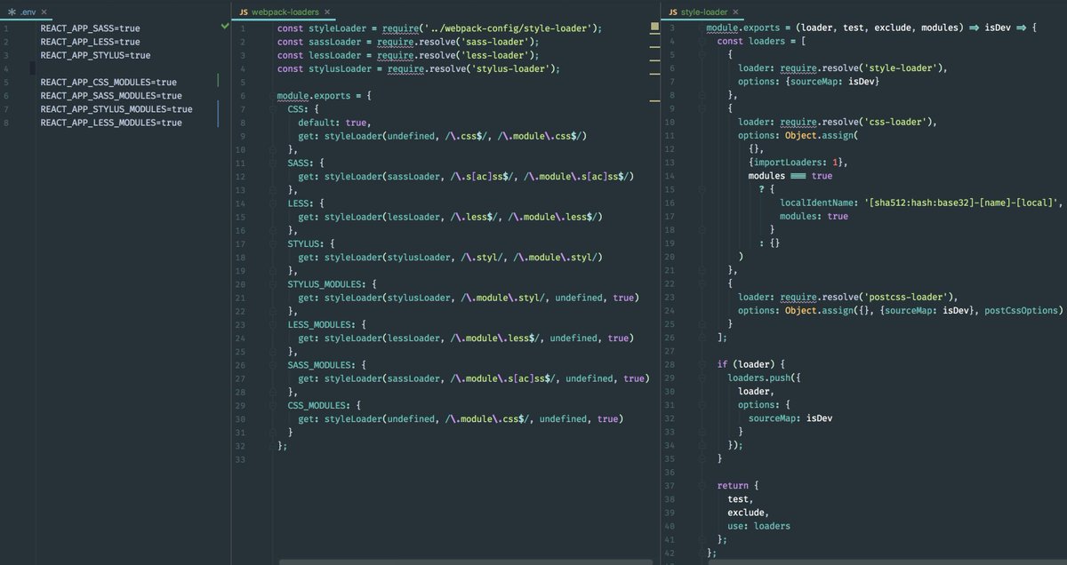 thekitze's tweet photo. Dev version of custom-react-scripts 2 is done. You can combine CSS/Sass/Stylus/Less + modules.

Or use css-in-js like any sane person 😝 https://t.co/yLgd6PE4NP