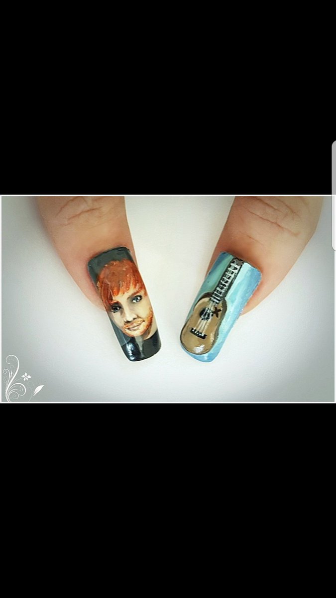 slater2706's tweet photo. @edsheeran .. superfan much?! Here's my nail portraiture I did ready for one if your concerts #infinitybeauty #superfan #nails #nailart https://t.co/IgVYTdEdkT