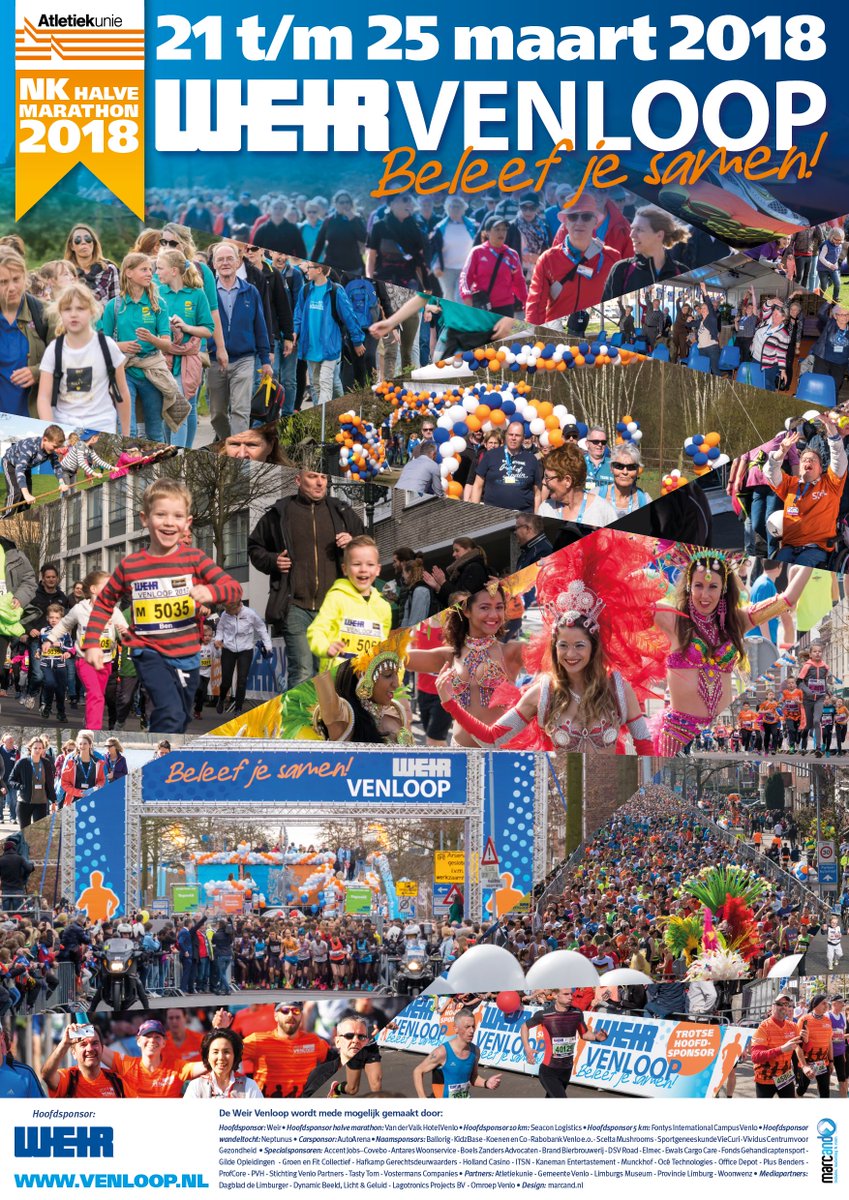 Over precies één week openen de inschrijvingen voor de dertiende editie. Ben jij erbij? #Venloop2018 #nieuweposter venloop.nl