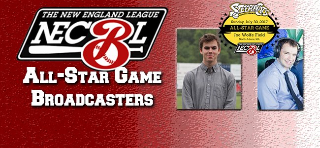 TheNECBL's tweet photo. Congrats to our #NECBLASG broadcast crew: Jasper Goodman (@MountaineersVT) & Darren Zaslau (@NewportGulls)!
READ: https://t.co/dfoKZSYdP6 https://t.co/4bbI6kuI2L