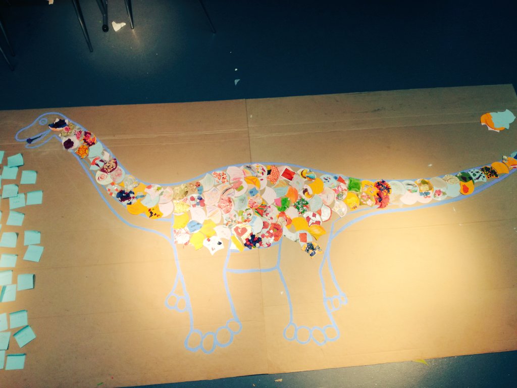 AbingdonMuseum's tweet photo. Wow! Over 60 decorated #DINO scales from #Abingdons talented youngsters. There's room for a few more if anyone wants to help us finish him! https://t.co/XljKWFZalW
