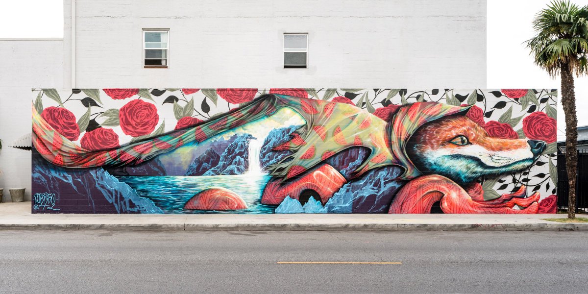 dcwallsfestival's tweet photo. Newly completed #mural by @nosego for @powwowlongbeach’17 in downtown Long Beach, CA. • Pic = @bshigeta • #PWLB17 https://t.co/1NnmmduiQS