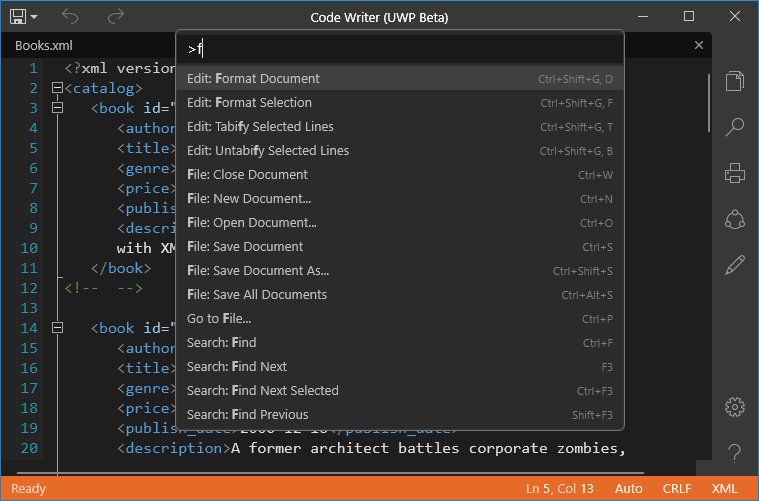 Code Writer on Twitter "Some more work on the command palette (Ctrl