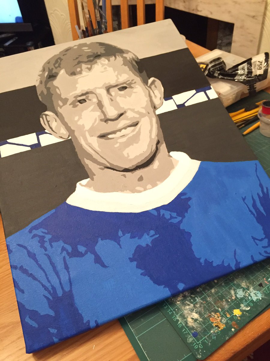 ToffeeArt's tweet photo. Completed this @winghalf6 canvas painting recently. Thoughts Tony!? Would look good hanging at your work!! #efc #TonyKay https://t.co/9B7qbj93Tk