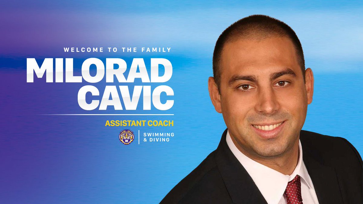 LSUSwimDive's tweet photo. We would like to announce the newest addition to our coaching staff, Milorad Cavic! Welcome to the Tiger family!
📰https://t.co/wPjNbWQM2q https://t.co/Guzb0yKFuF