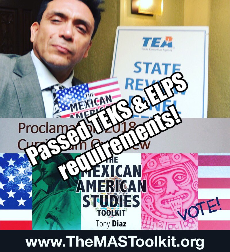 TheMASToolkit's tweet photo. Yes!!!!!! The Mexican American Studies Toolkit has Passed the TEKS & ELPS requirements for Texas! #TheMASToolkit #MexicanAmericanStudies https://t.co/j2XVHuOnbD