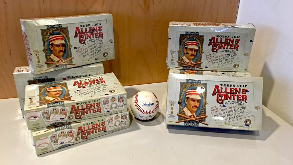 MLB's tweet photo. We’ve got 8 boxes of newly released Allen &amp; Ginter @topps cards, and you love to RT things.

Get to it, and YOU could win. #MLBCards https://t.co/256RTscP9D