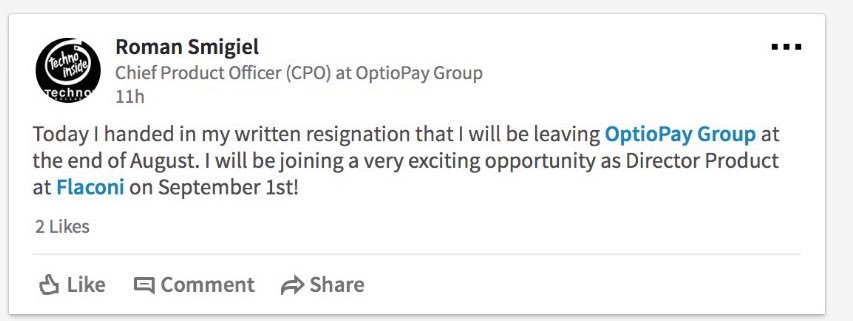 l_m_s15's tweet photo. Mal wieder schlechte Nachrichten von #Optiopay @OptioPay eine weitere Führungsperson verlässt das Unternehmen, Finanzierungsrunde zieht sich https://t.co/89ZJ96Coex