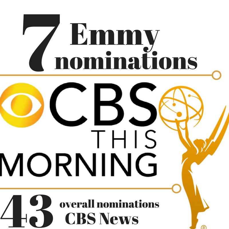 RyanKadro's tweet photo. Congratulations to the entire @CBSThisMorning team for 7 #EmmyNominations! Really amazing work #newsisback https://t.co/gV8ueqvWSc