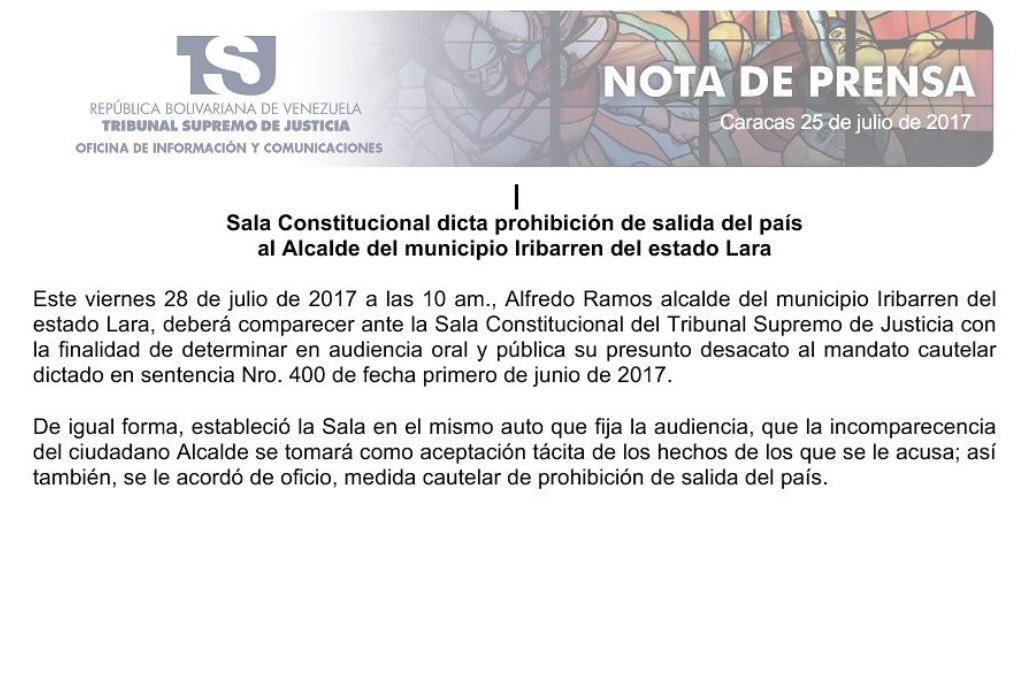 AlfredoARamos's tweet photo. Le notifico al TSJ golpista que no asistiré al parapeto de audiencia al que me han convocado.Mi respuesta es con el pueblo,calle y más calle https://t.co/wtuu5Oc267