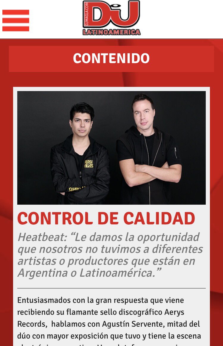 Thanks @DjmagLA for the great interview, you can read it at djmagla.com/control-de-cal… (spanish) https://t.co/QnmL8GwJHb