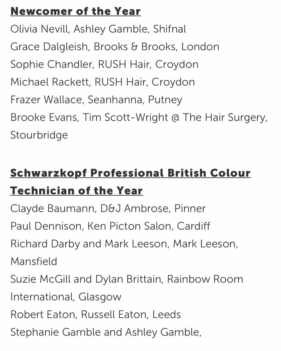 AshleyJGamble's tweet image. The Gambles do the triple #BHA2017 #BritishColourist #NewcomeroftheYear 
#MidlandsHairdresseroftheYear