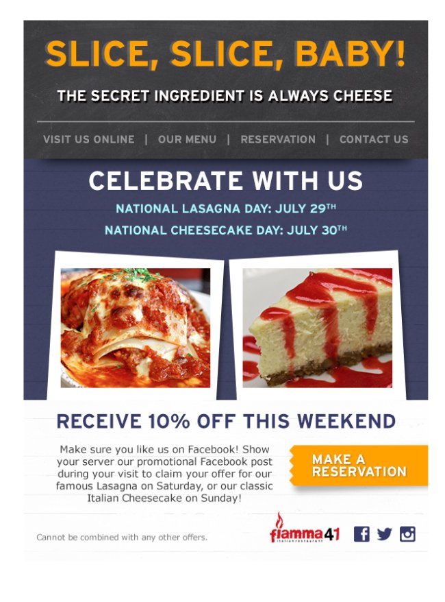 Current Mood: Cheesy! Celebrate with us this weekend. bit.ly/2vFMBCm